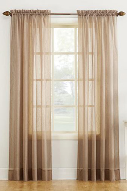 Crushed Sheer Rod Pocket Voiles - Taupe